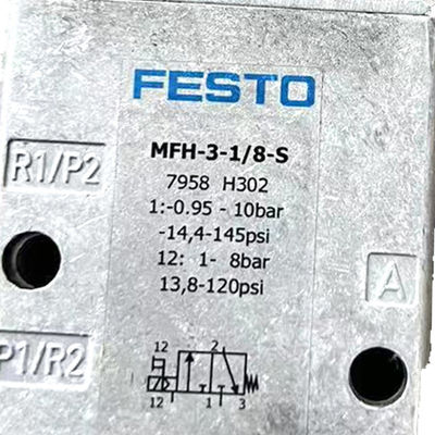 Оригинальный заводской электромагнитный клапан FESTO MFH-3-1/8S серии 0692 из алюминия и меди светло-серого цвета для офсетной печатной машины